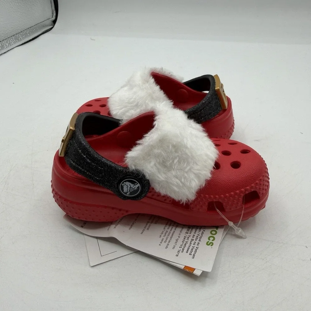 Crocs Littles Santa Claus Classic Clogs‎ Toddler Size C2/C3 Red Christmas Shoes